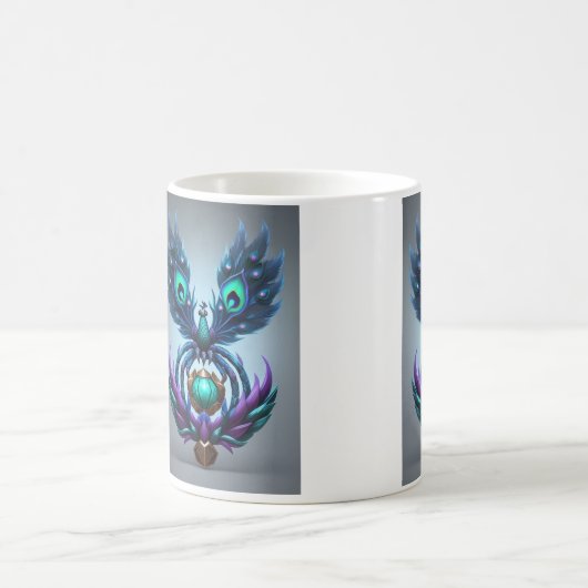 AI Peacock Spider Hybride Spel Kunst Icon Mok (Center)