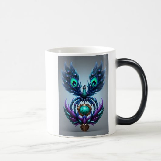 AI Peacock Spider Hybride Spel Kunst Icon Mok (Rechts)