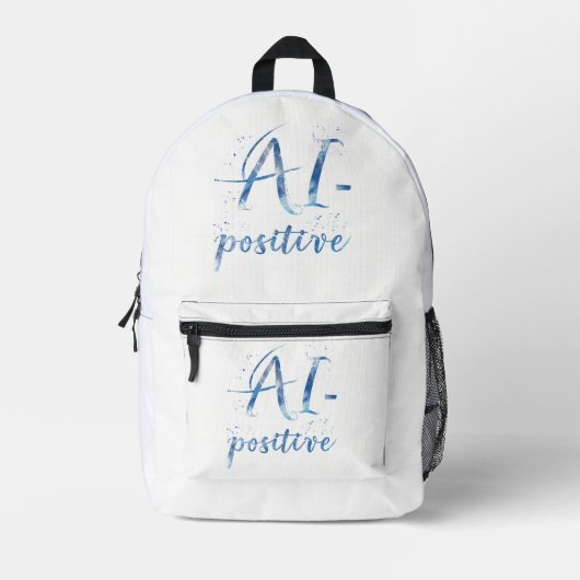 AI-positieve tekstillustratie Bedrukte Rugzak (Voorkant)