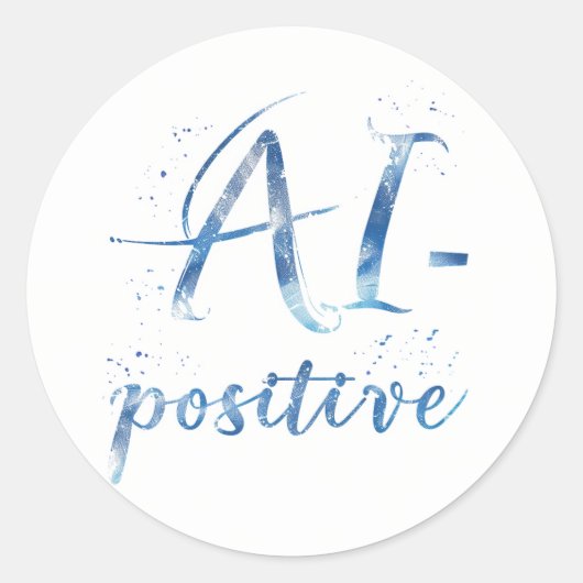 AI-positieve tekstillustratie Ronde Sticker (Voorkant)