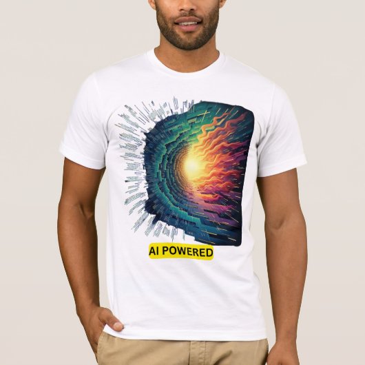 AI Powered - futuristisch technisch ontwerp T-shirt (Voorkant)