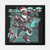 AI Powered Santa Robot met drones en kerst L Magneet (Voorkant)