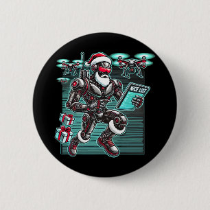 AI Powered Santa Robot met drones en kerst L Ronde Button 5,7 Cm