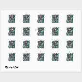 AI Powered Santa Robot met drones en kerst L Ronde Sticker (Vel)