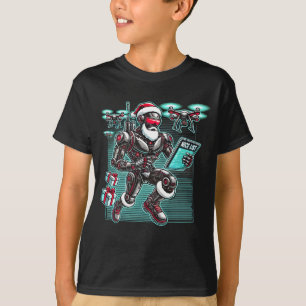 AI Powered Santa Robot met drones en kerst L T-shirt