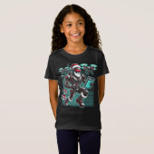 AI Powered Santa Robot met drones en kerst L T-shirt (Voorkant volledig)