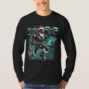 AI Powered Santa Robot met drones en kerst L T-shirt