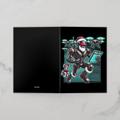 AI Powered Santa Robot met drones en Kerstmis Folie Wenskaart (Buiten Laag)