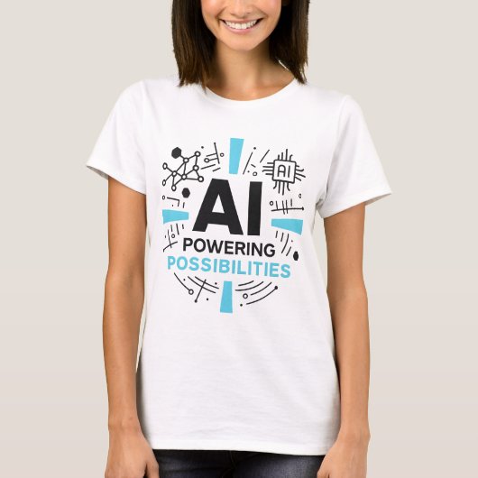 AI Powering Possibilities Tee | Tech Innovation T-shirt (Voorkant)