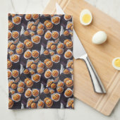 AI Pumpkin Jack O Lantern behandelt keukenhanddoek (Quarter Fold)