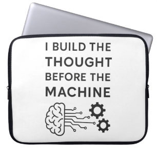 AI Quote Design – Gedacht voor de machine Laptop Sleeve