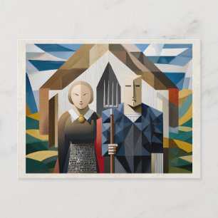 AI Remix Kunstwerk Abstract Paar Briefkaart