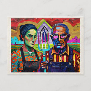 AI Remix Kunstwerk Fauvisme Koppel Briefkaart