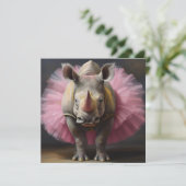 AI Rhino Ballet Feestdagenkaart (Staand voorkant)