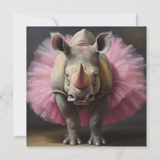 AI Rhino Ballet Feestdagenkaart (Voorkant)