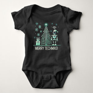 AI-robot met Tech Christmas Tree - Vrolijke Techma Romper