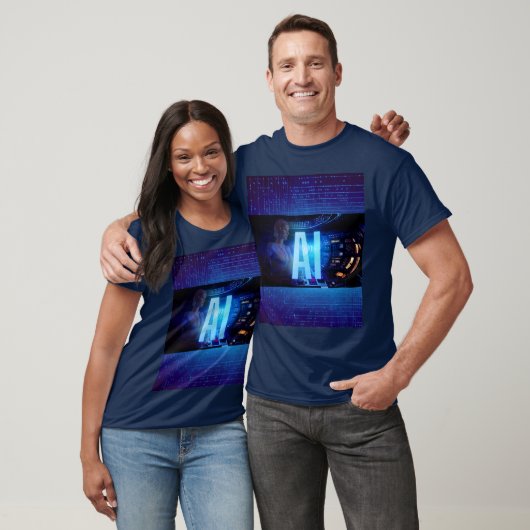 AI Robot T-Shirt Kunstmatige intelligentie ontwerp (Unisex)