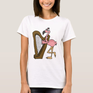 AI-roze Flamingo Plays Harp T-shirt