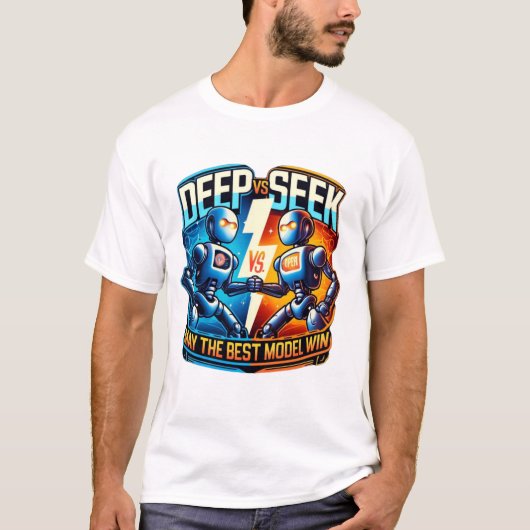 AI Showdown: Deep vs Seek - De ultieme modelbat T-shirt (Voorkant)