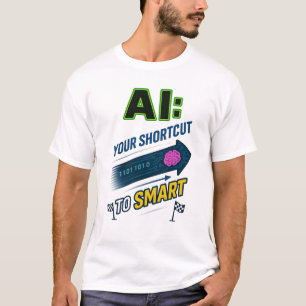 AI-snelkoppeling naar slimme grappige kunstmatige  T-shirt