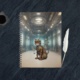 AI Steampunk Cat Notitieboek