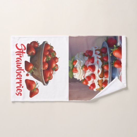 AI Strawberries Hand/Kitchen Towel (Serviette à main)