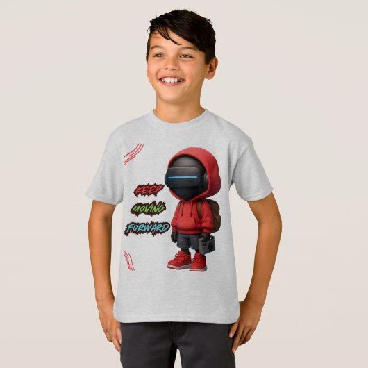 AI T-shirt futuristisch tech robot ontwerp (Voorkant volledig)