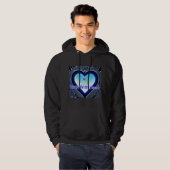 AI: Tech with Heart Men's Black Hoodie (Voorkant volledig)