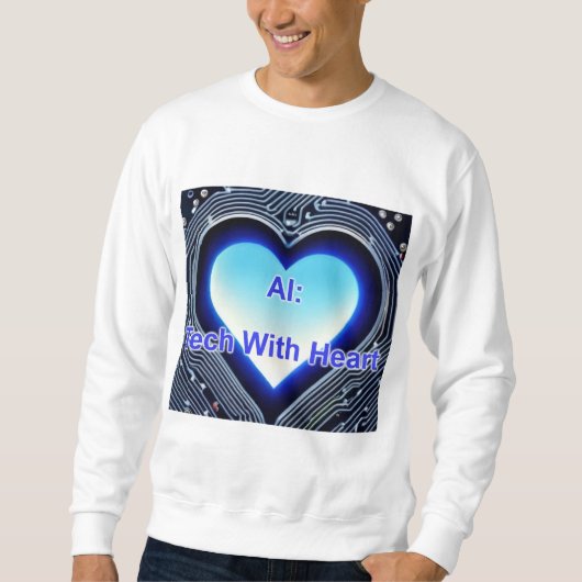 AI: Tech with Heart Men's White Trui (Voorkant)