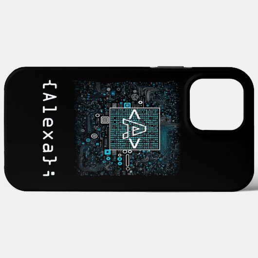 Ai - Technologie - Codeermonogram - letter A Hoesj Case-Mate iPhone Case (Achterkant (horizontaal))