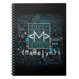 Ai - Technologie - Codeermonogram - Letter M Notitieboek