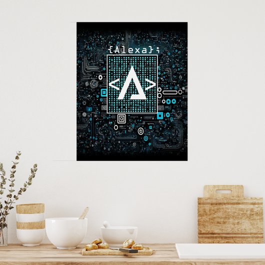 Ai - Technologie - Codering monogram - Delta Poste Poster (Keuken)