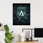 Ai - Technologie - Codering monogram - Delta Poste Poster (Thuiskantoor)