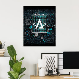 Ai - Technologie - Codering monogram - Delta Poste Poster