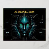 AI-technologie software robotica modern groen Folie Feestdagen Briefkaart (Voorkant)