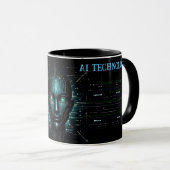 AI-technologie software robotica modern groen Mok (Voorkant rechts)