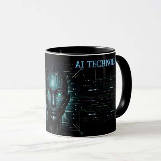 AI-technologie software robotica modern groen Mok (Voorkant rechts)