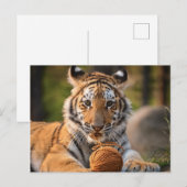 AI Tiger met garen Briefkaart (Voorkant / Achterkant)