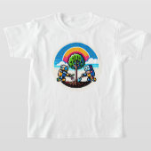 AI Tree Planter Sticker Milieuvriendelijk Robotont T-shirt (Laagn)