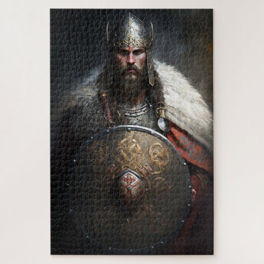 AI Viking krijger met schild Legpuzzel (Verticaal)