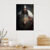 AI Viking Warrior Holding Shield Poster (Keuken)