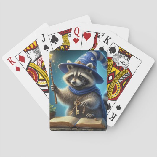 AI wizard racoon speelkaarten (Achterkant)
