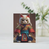 AI Yarn Cat Briefkaart (Staand voorkant)