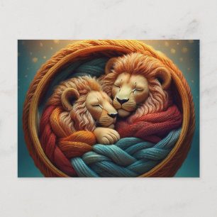 AI Yarn Lions Briefkaart