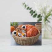 AI Yarn Tiger Briefkaart (Staand voorkant)