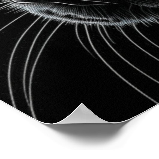 AI Zwarte Kat met Gele Ogen Poster (Hoek)