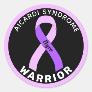 Aicardi Syndrome Warrior Ribbon Black Ronde Sticker