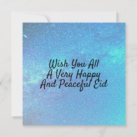 Aïd Moubarak Bleu Voie Lactée en Noir Carte Note T (Dos)