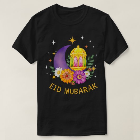 Aïd Moubarak Floral Islamique Ramadan Tshirt pour (Design devant)