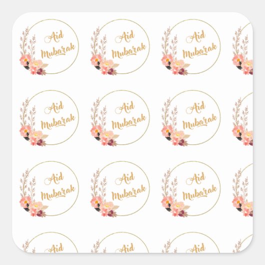 Aid Mubarak Vierkante Sticker (Voorkant)